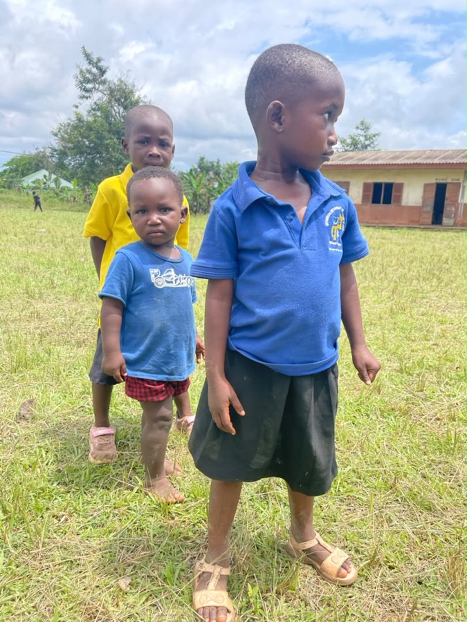 Students standing outside their school