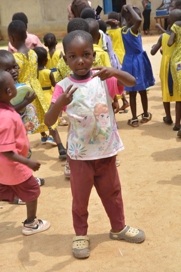 Student wearing an incomplete school uniform
